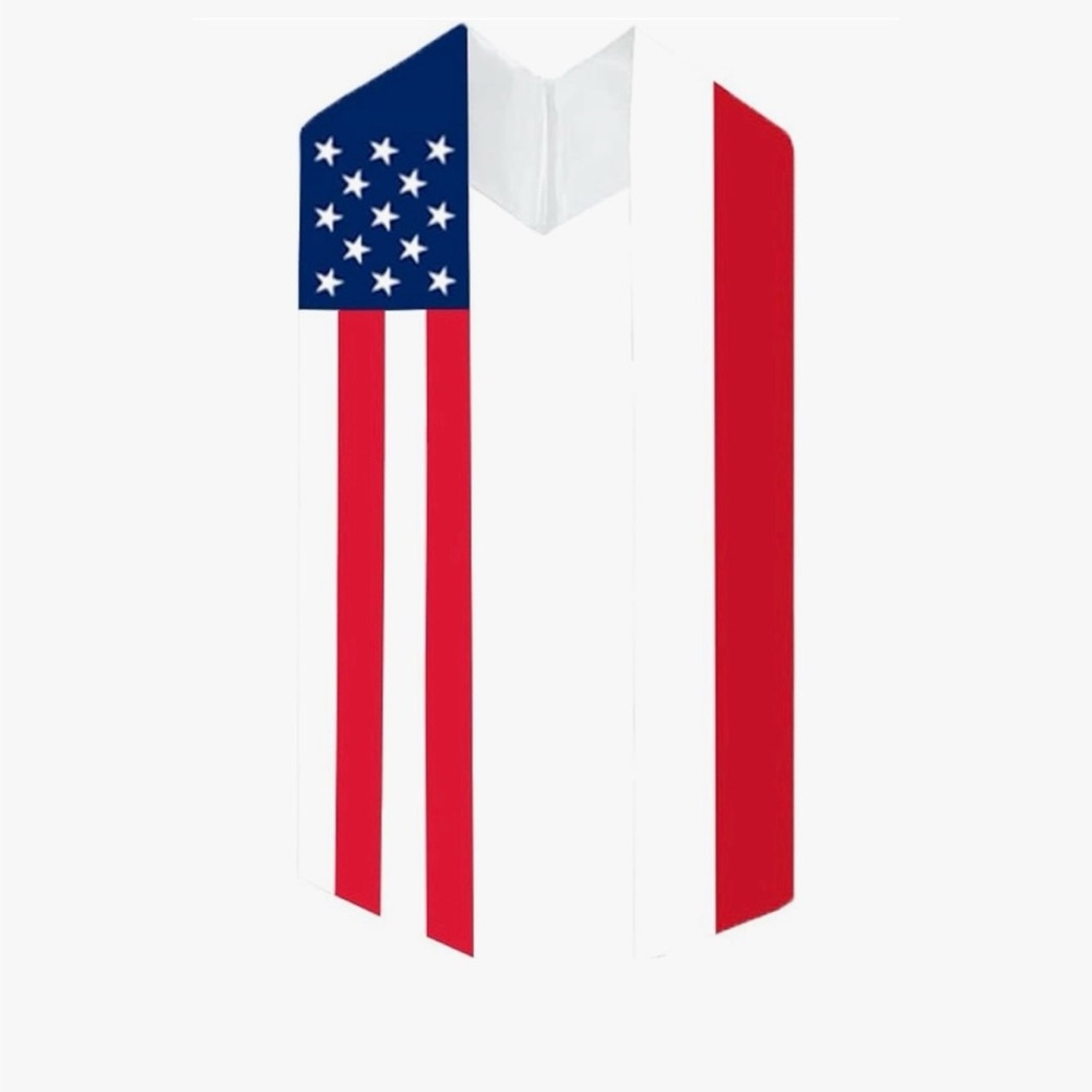Two Flag Graduation Sash/ Stole - America & Indonesia